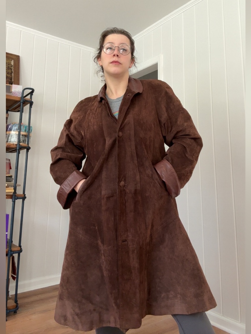 80s suede swing coat - Picture 2 of 8